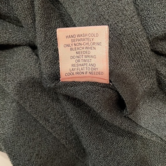 Philosophy Green Peplum Metallic Sweater Size Small - Picture 6 of 6